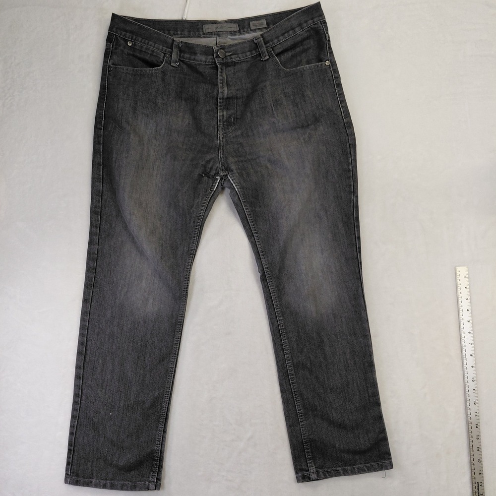 PD&C Mens Slim Straight Leg Jeans Grey Faded Denim 38x32 PD9C583BP